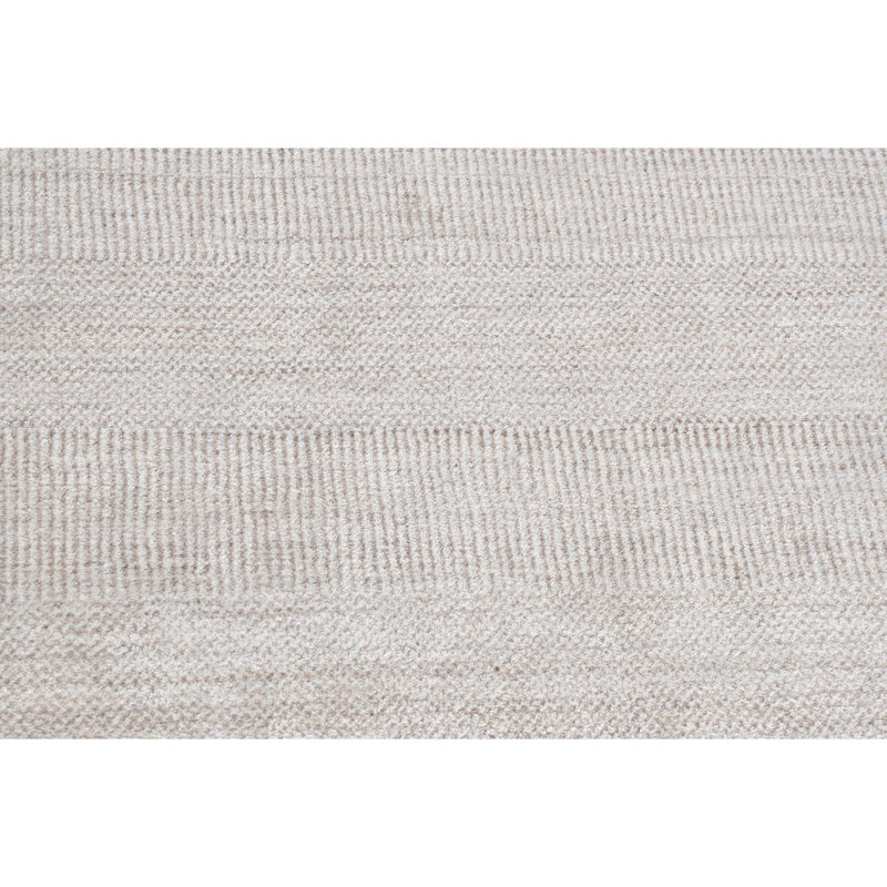 Tapis abstrait noué à la main en naturel / gris, Rectangle 4 pi x 6 pi
