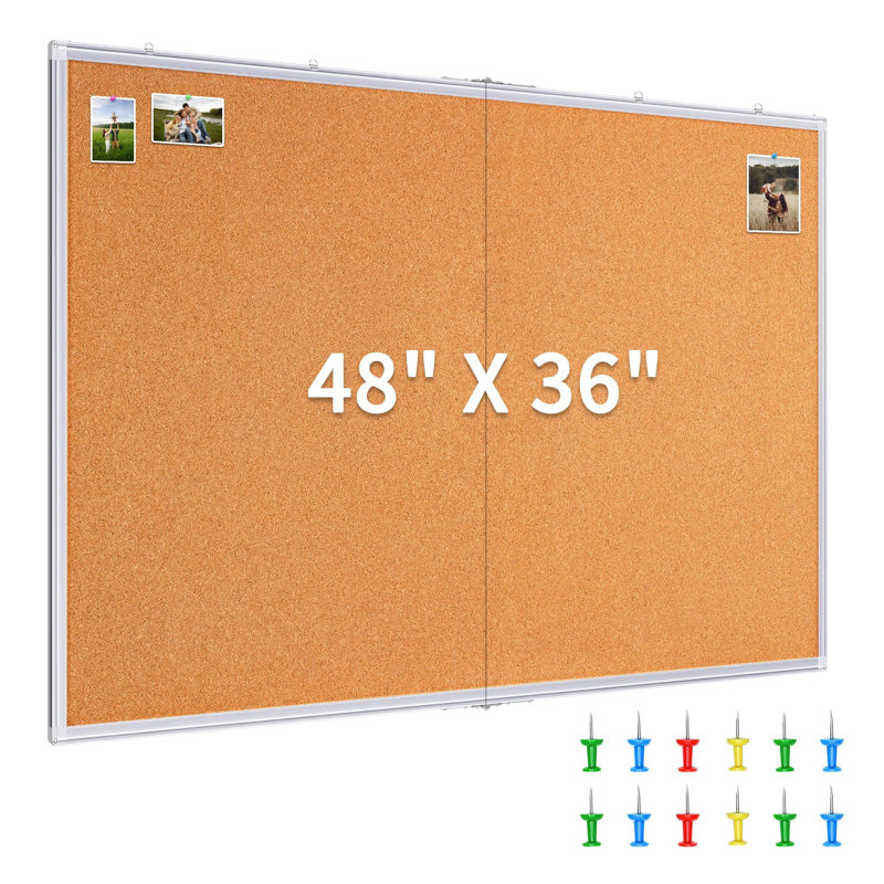 Tableau d'affichage mural en liège 48 po x 36 po