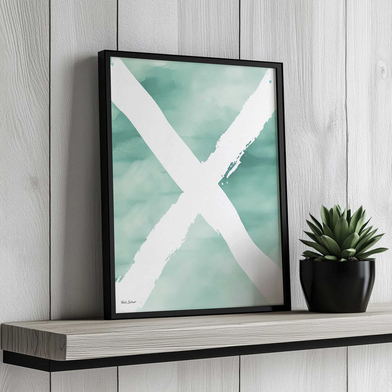 «Nautical Flag I» par Nicole DeCamp, reproduction d'art, L 12 po x H 16 po, Noir, Impression encadrée