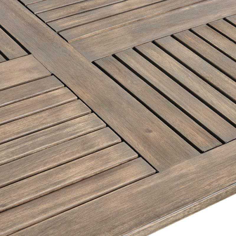 Table de salle à manger en bois 70 po - Patio moderne fini gris