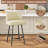 Counter Height Bar Stools Set of 4, 26" Modern Upholstered Barstools with Backs Metal Legs, Beige-1256701385-1256701386