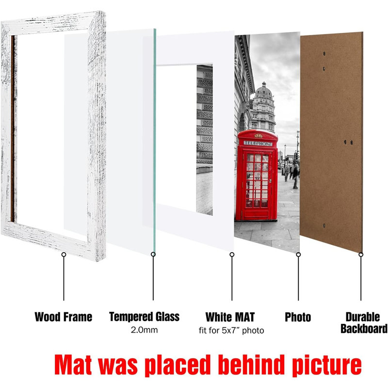 8x10 White Picture Frame Set Of 4