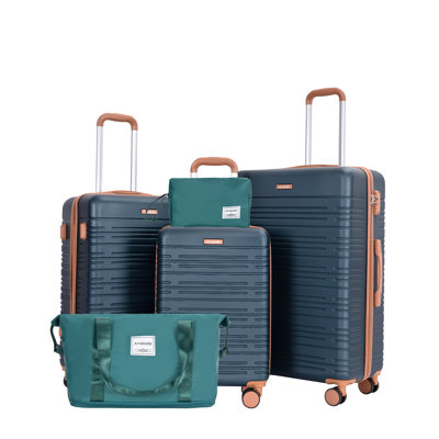 5-Piece Hard Shell ABS Spinner Luggage Set with TSA Lock and Expandable Design