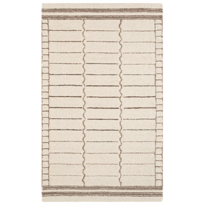 Tapis en coton touffeté à la main Metro en ivoire / brun Metro