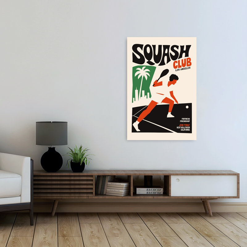«California Squash Club», impression rétro sur toile de palmier, paysage urbain rétro, H 48 po x l 32 po