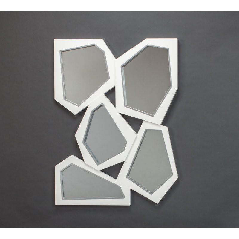 Asymmetrical Wall Mirror, White