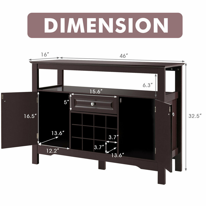 Buffet de rangement Strongsville, Brun