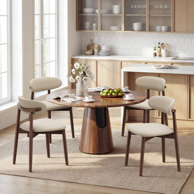 Solon Upholstered Solid Wood Side Dining Chair