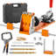 Pocket Hole Jig Kit, 34 Pcs Pocket Hole Jig System with 27.9 cm C-clamp, Fixture, Step Drills, Wrenches, Drill Stop Rings, Square Drive Bits, Toolbox, for DIY Carpentry Projects, Adjustable