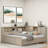 Wood Daybed With Storage Shelves, Sliding Doors And 3 Drawers-2035344537