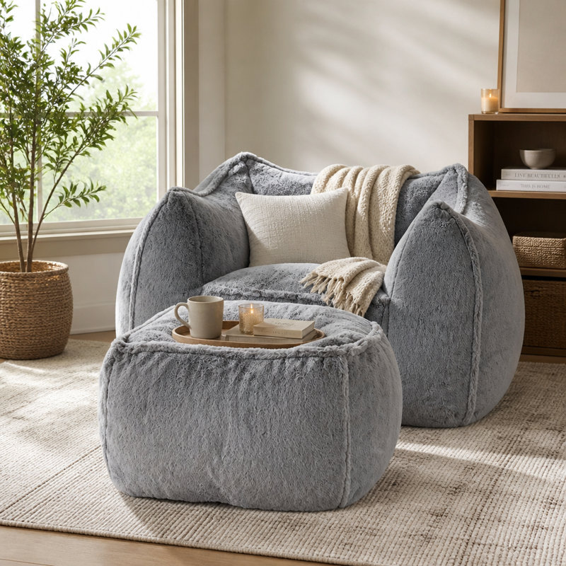 Indoor Bean Bag, Gris