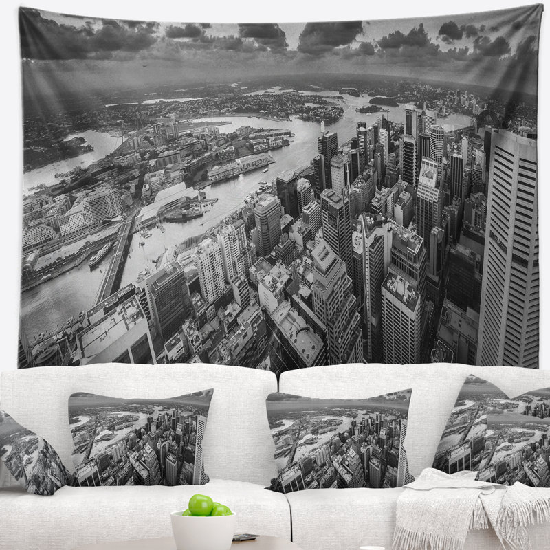Tapisserie panorama cityscape sydney city skyscrapers, H 50 po x l 60 po