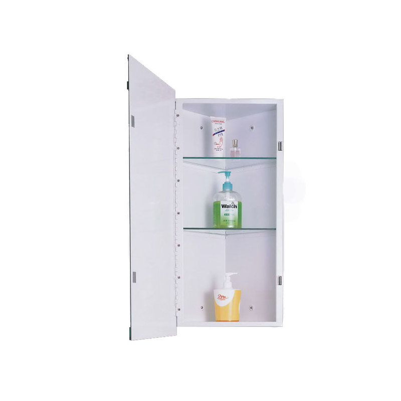 Armoire à pharmacie 1 porte sans cadre avec 3 tablettes Acosta-Hernandez, Bord poli sans cadre, H 30 po x l 14 po x P 9 po