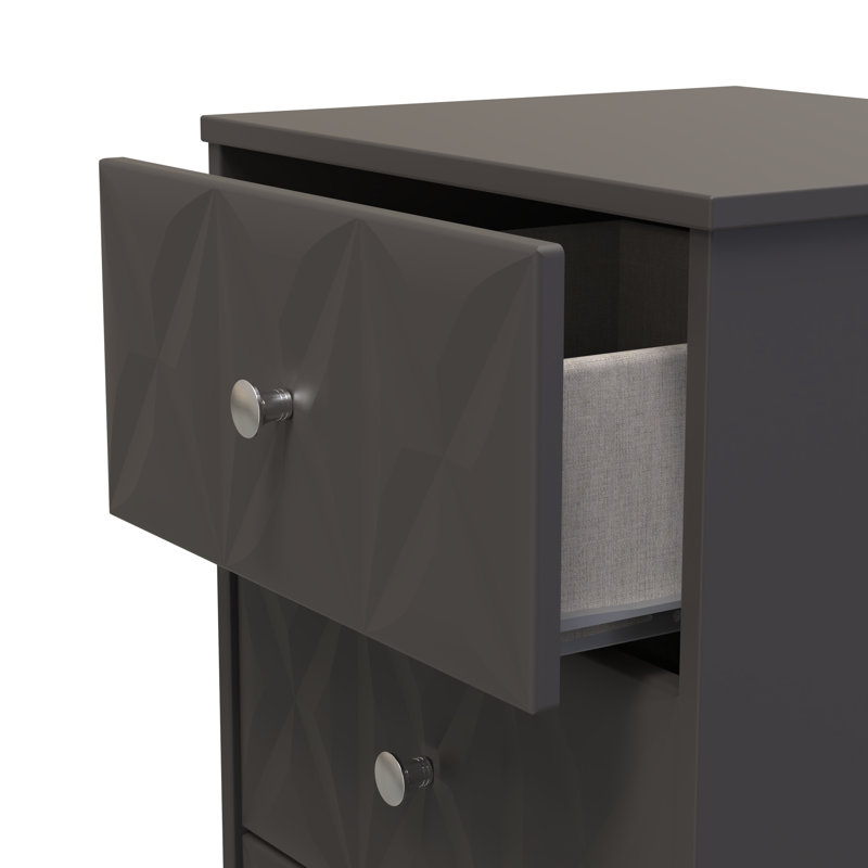 San Jose Bedside Table, Graphite Black