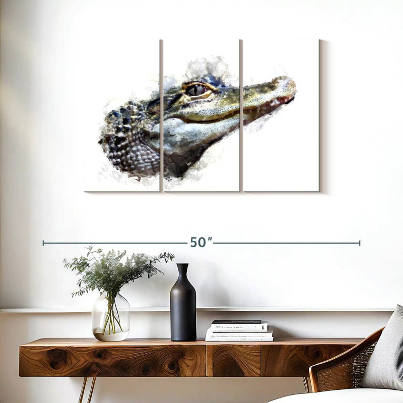 Tête de crocodile, H 24 po x l 38 po