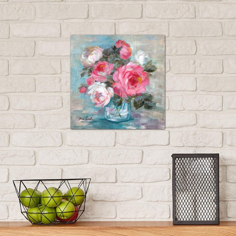 Summer Roses II by Debi Coules - Print on Canvas, 45.72 cm H x 45.72 cm W x 1.91 cm D, No Frame