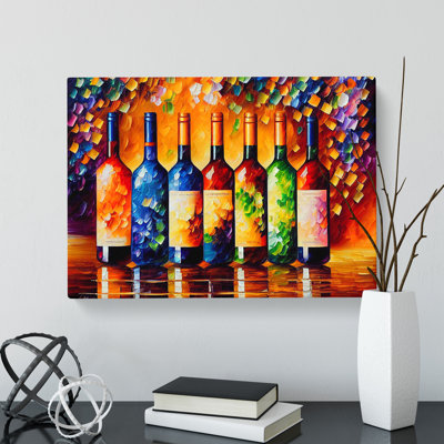 XXX-H1022-WF-10166X Wine Bottle Painting Vol.1 - Wrapped Canvas Painting