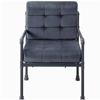 Fauteuil d'appoint à dossier coussiné gris et gris sable