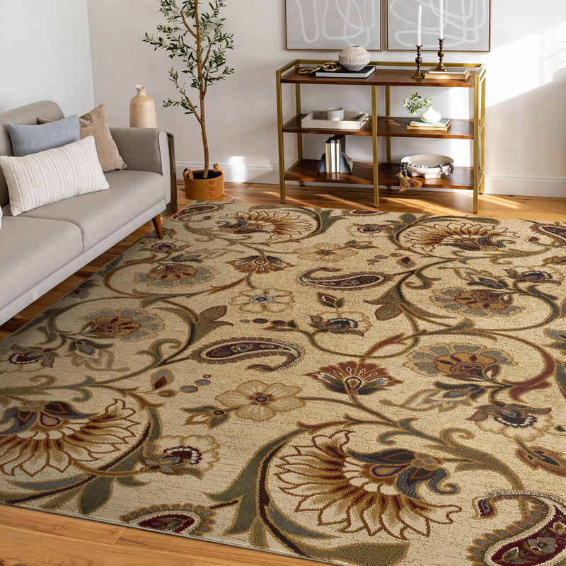 Tapis beige crème Clotario, Rectangle 7 pi 10 po x 10 pi 3 po