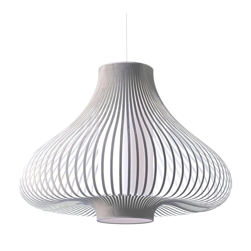 Luminaire suspendu géométrique unique à 1 lumière à DEL Blossom, Gris clair
