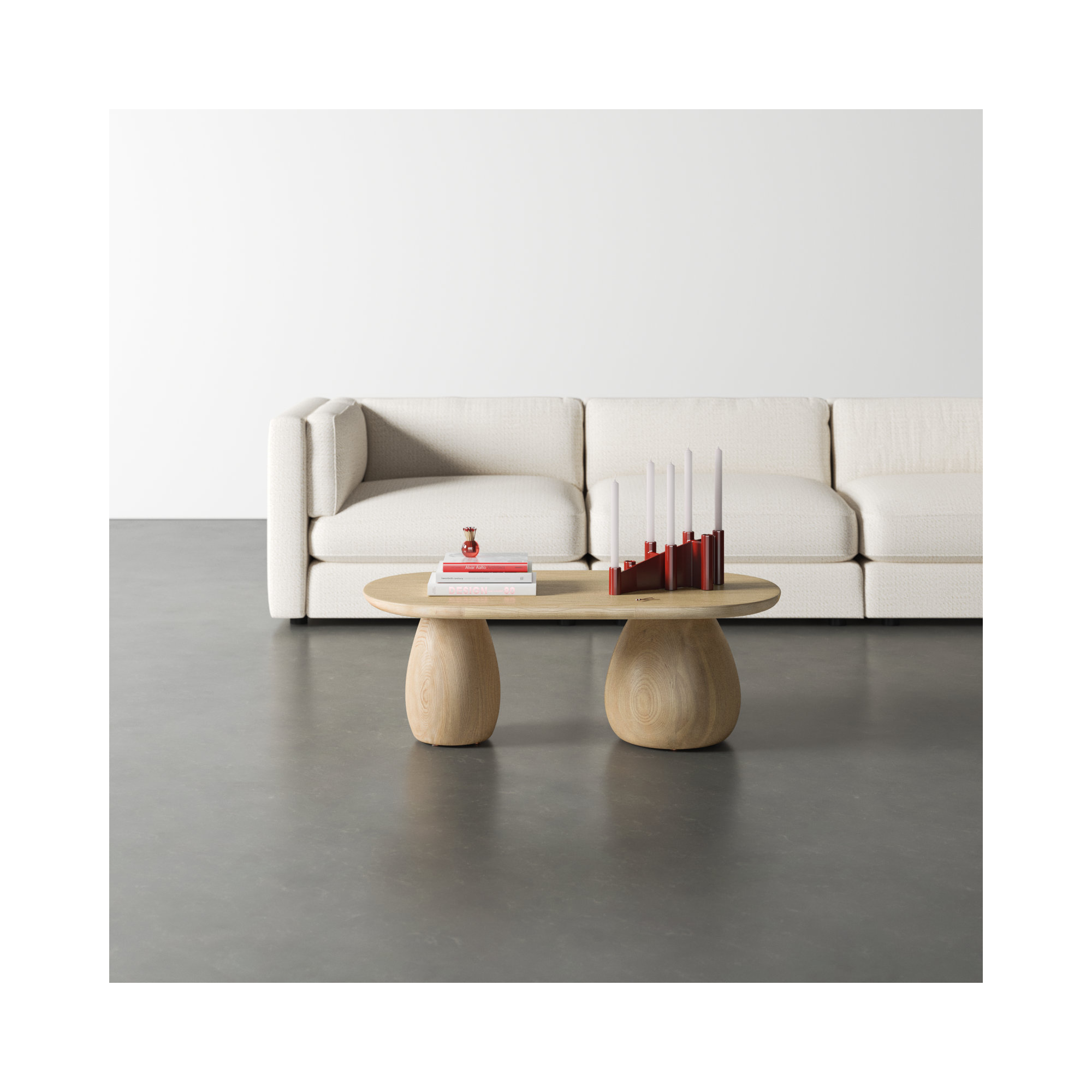 Reidan Solid Wood Single Coffee Table, Beige