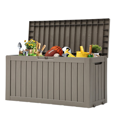 Balconera 114.7cm W 270L Resin Lockable Deck Box with Wheels