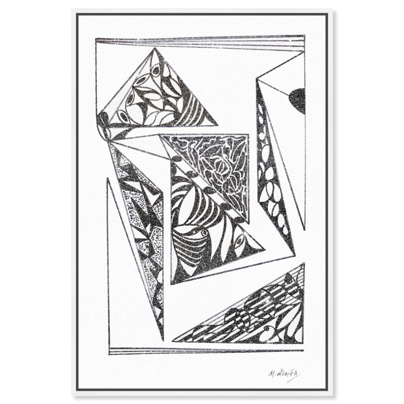 Manuel Roman - Pages Graphic Art Canvas, 16"H x 11"W, White Floater Frame