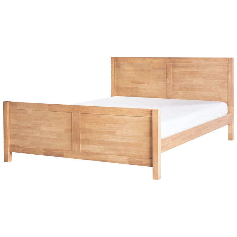 CHAMPAGNAT Solid Wood Bed, Brown, European Kingsize (160 x 200 cm)