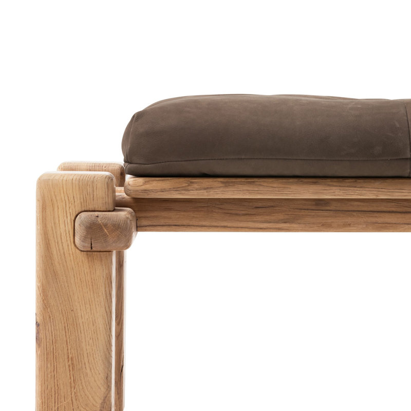 Marcia Leather Bench, Natural
