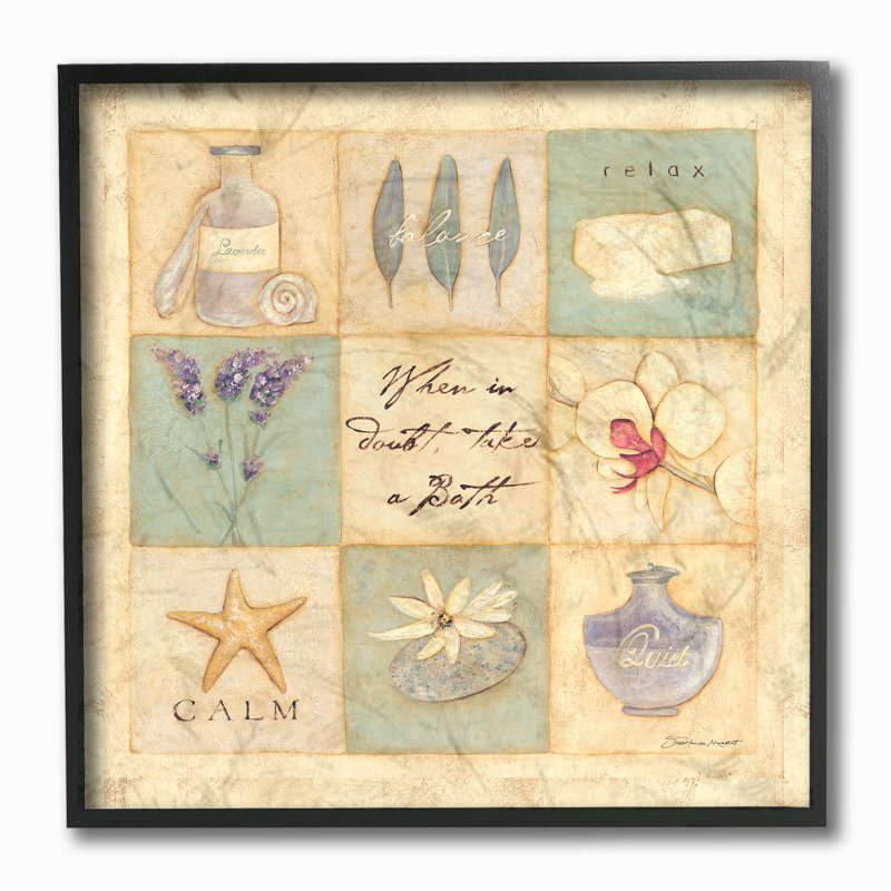 Ehme «When In Dououte Take A Bath», reproduction d'impression sur bois, H 12 po x l 12 po, Giclée encadrée noir minuit