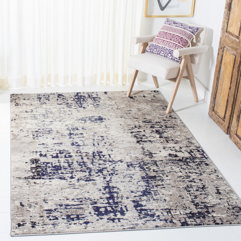 Tapis gris / bleu Gammage, Purple/Beige, Rectangle 6 pi x 9 pi