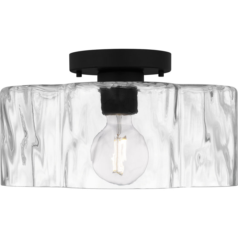 Lilly 1-Light Matte Black Semi-Flush Mount