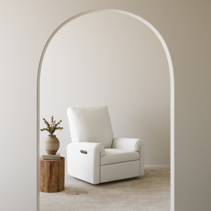 Sorrento Deluxe Power Recliner Swivel Glider, Ivory Basketweave
