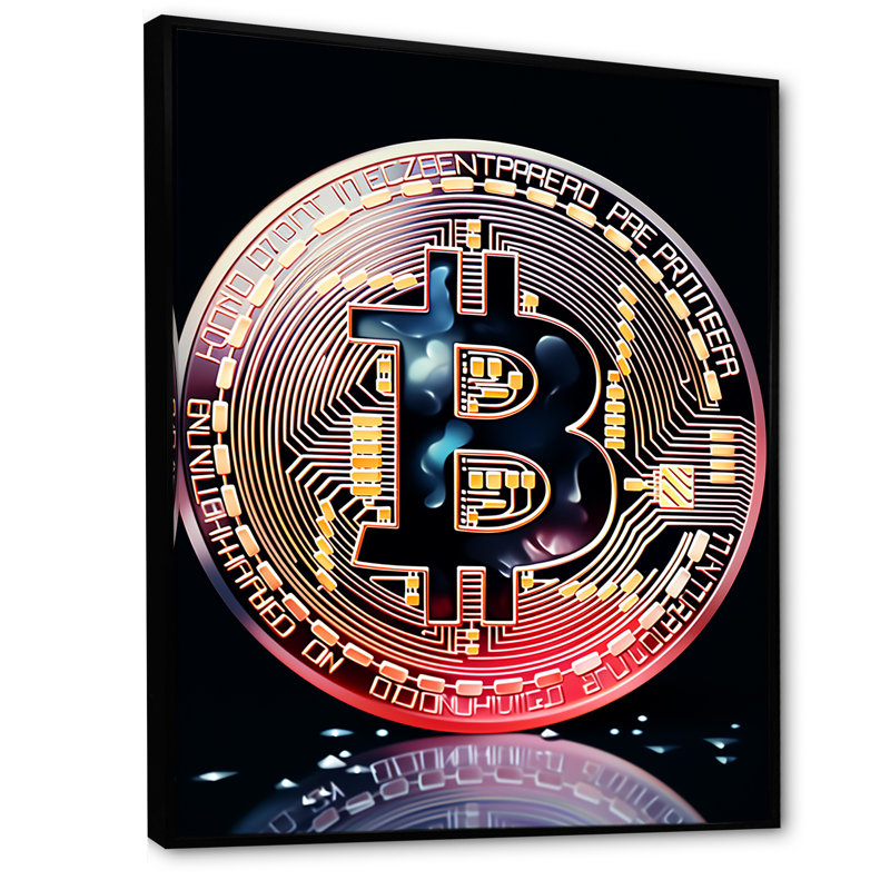 Rose et noir, Crypto, art mural, H 20 po x l 12 po x P 1 po, Cadre flottant noir
