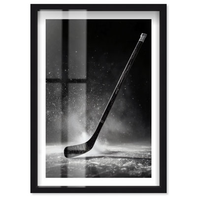 Blade on Ice Shadowbox Print Mancave Wall Art by Notoriart, Black Frame, 16 x 24