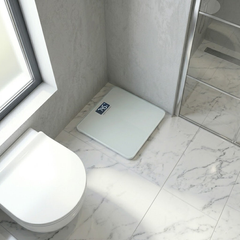 Square Digital Bathroom Scale - White, White