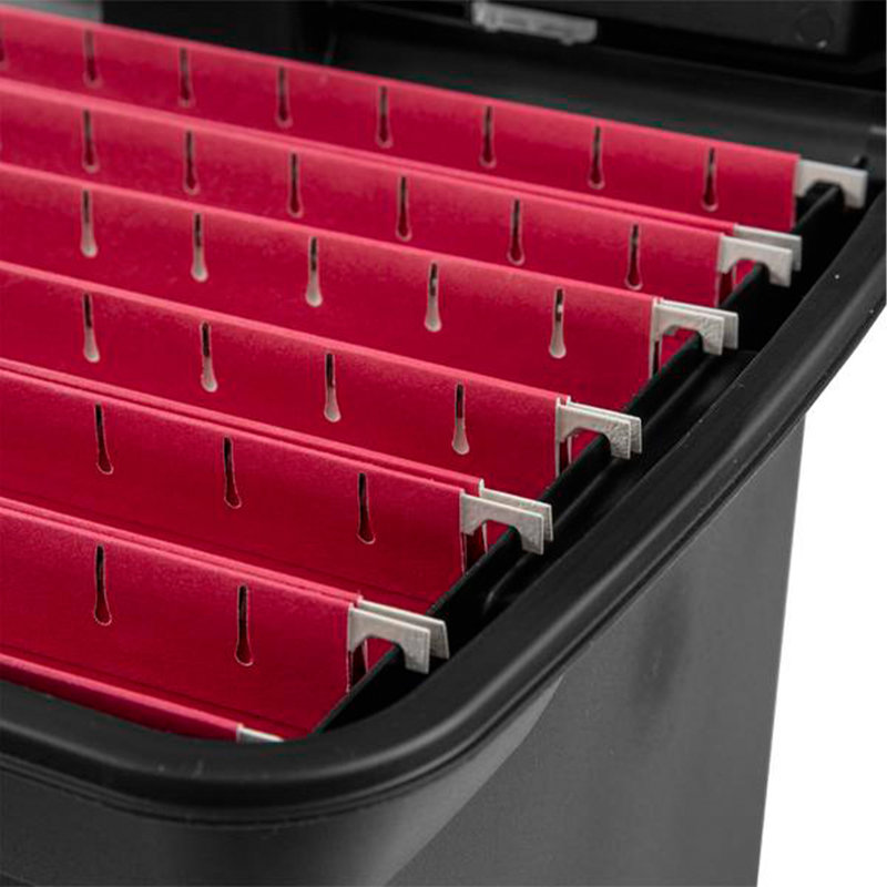 Sterilite Portable Lockable File Box w/ Extra Compartment & Handle