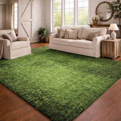 Tapis monochromatique abstrait à poils longs de qualité supérieure lavable à la machine ADS554