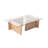 Modern Scandinavian Coffee Table, Oak Color, 41.3 x 11.8 x 25.6 Inches | 100% Tempered Glass Top, 100% Melamine Coated Particle Board Frame, Thickness: 0.7 Inches | Stylish & Functional for Living Room Décor-923623528