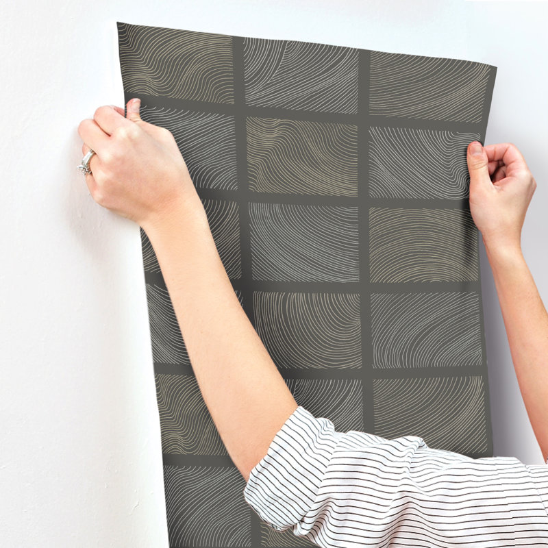 Bronson Ivory Topography Wallpaper, Gray