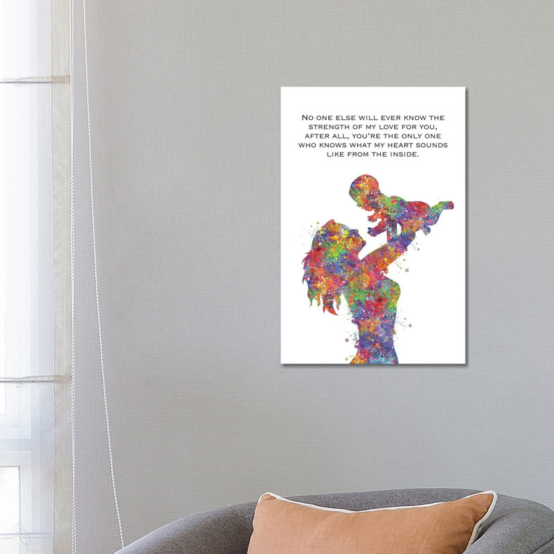 Mother Baby Quote by Genefy Art - Wrapped Canvas Print, 66.04 cm H x 45.72 cm W x 1.91 cm D