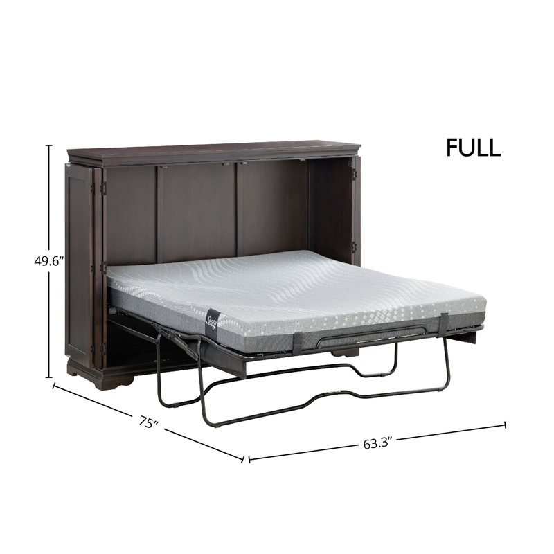 Caliann Solid Wood Murphy Bed, Espresso, Full / Double