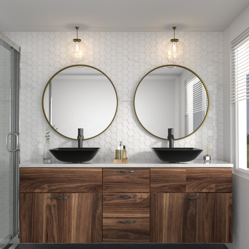 16" Square Matte Black Tempered Glass Vessel Sink