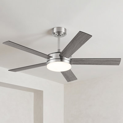 Ventilateur de plafond moderne à intensité variable de 48 po avec 3 lumières à DEL CCT, moteur CC réversible à 6 vitesses, minuterie, télécommande et contrôle d'apps