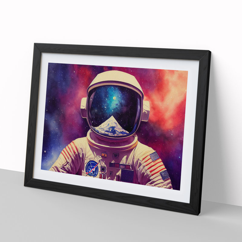 Colourful Astronaut Vol.3 - Framed Print, 46cm H x 64cm W x 2cm D, Black