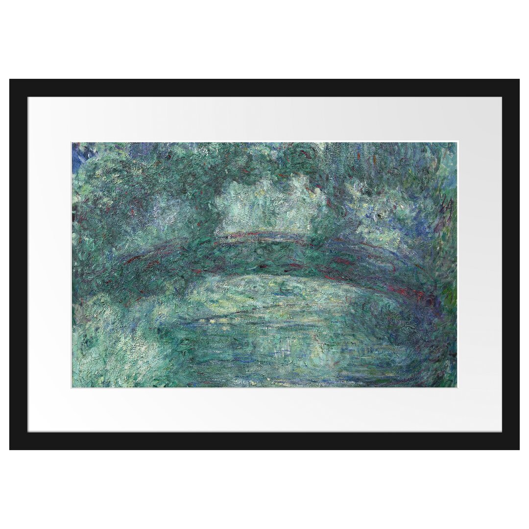 Claude Monet - Japanische Brücke Über Den Seerosenteich IV - Im Bilderrahmen Mit Galerie-Passepartout