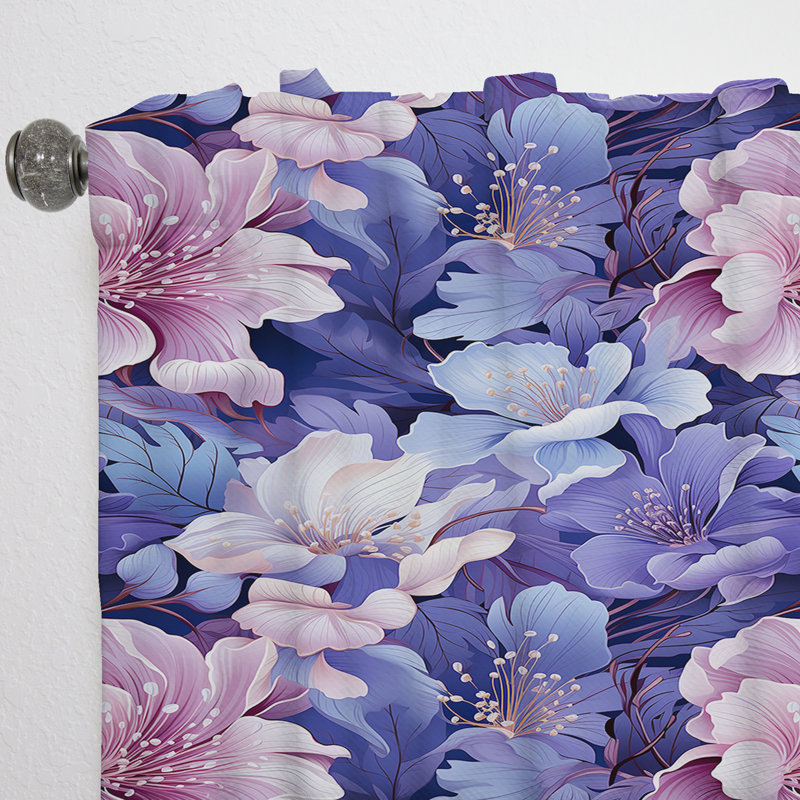 Tranquil Dreamscape Tropical Motif I - Rideau en velours tropical - obscurcissant - 1 panneau, L 52 po x L 108 po