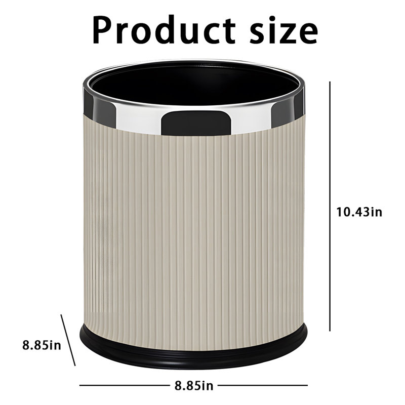 Poubelle ouverte 2,19 gallons, Brun clair / argent