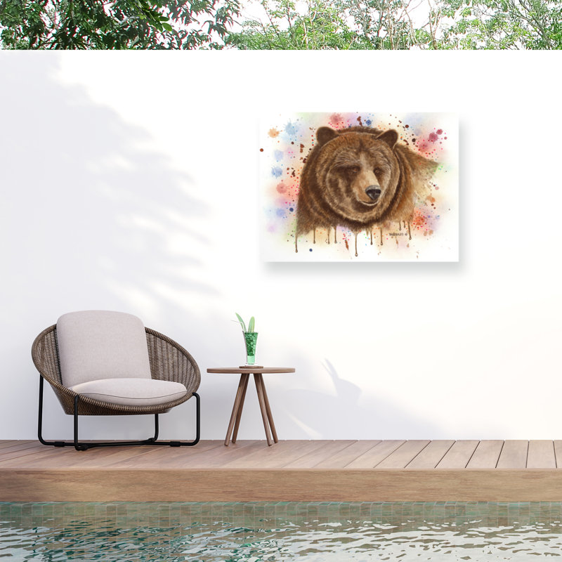 Toile d'extérieur Dave Bartholet Grizz Portrait, H 14 po x l 19 po