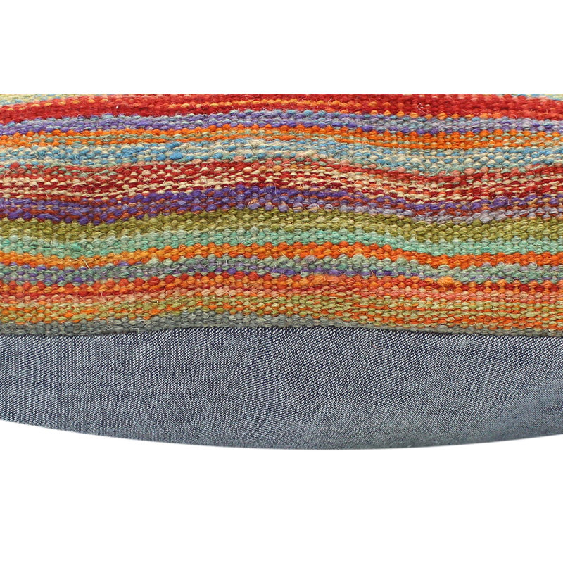 Coussin kilim Bayadere, Rouille / bleu / beige / mauve